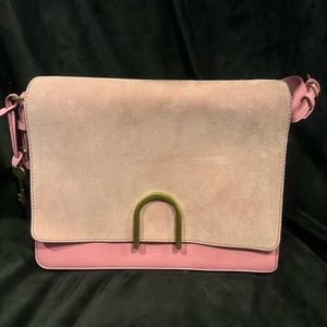 Fossil Suade and Leather Pink Bag